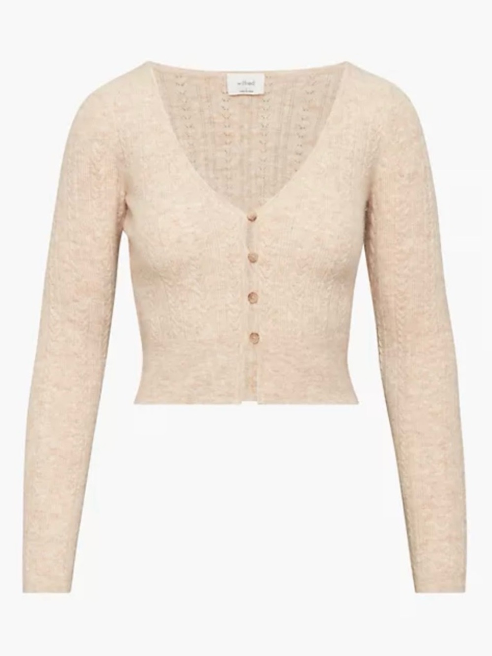 Aritzia Santorini Wilfred Cardigan Heather Light Oatmeal Size XL